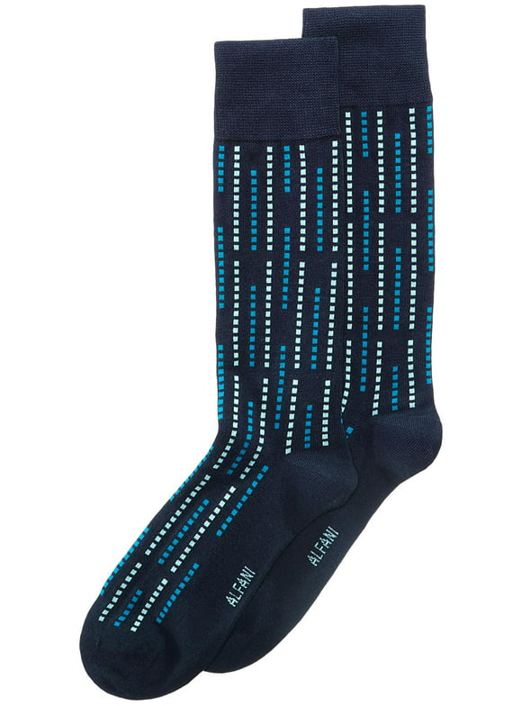Black/Blue AlfaTech by Alfani Men's Snowflake Socks